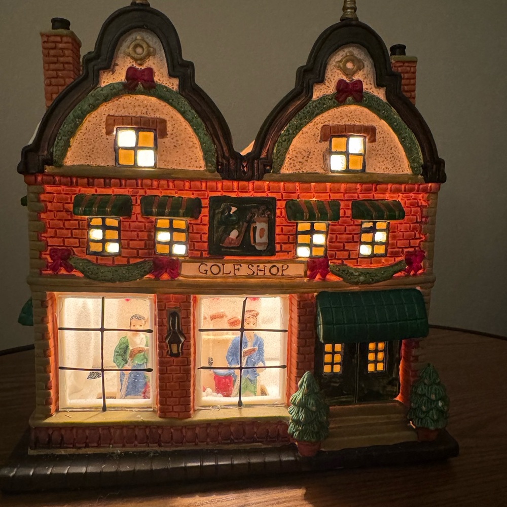 Christmas Village Golf Shop Decor